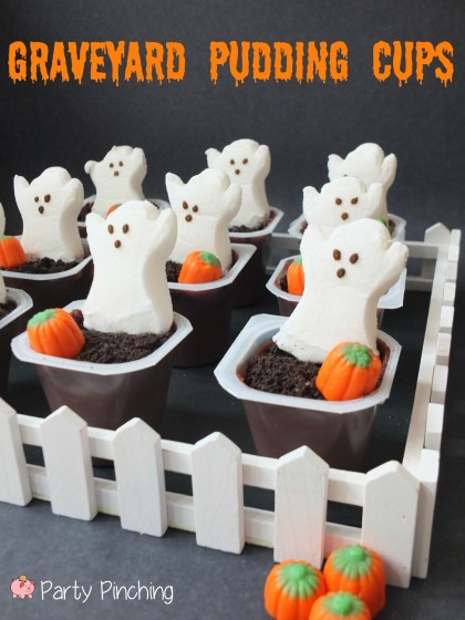 Graveyard Pudding Cups, Best Easy Halloween Dessert Kids Party School