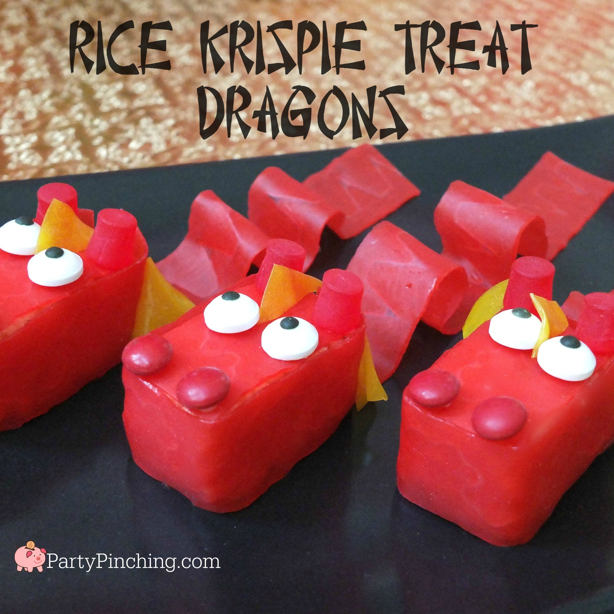 Rice Krispie Dragon Treats for Chinese Lunar New Year easy
