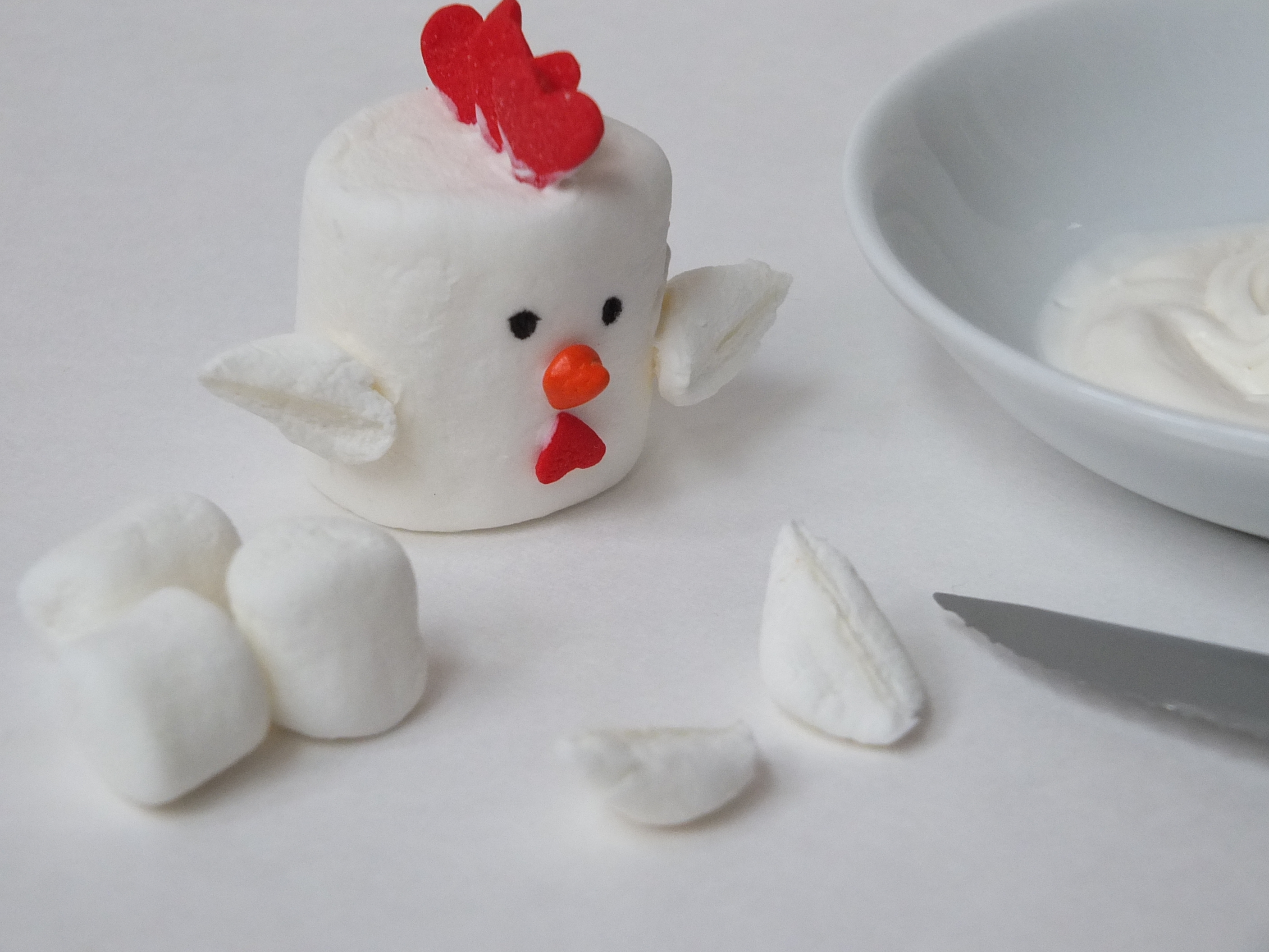 Chinese Lunar New Year Rooster Marshmallows easy dessert ideas kids
