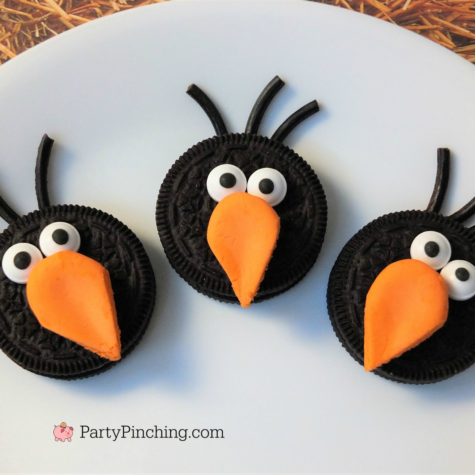 Cute Crow Oreo Cookies for Fall, Harvest, Halloween parties for kids