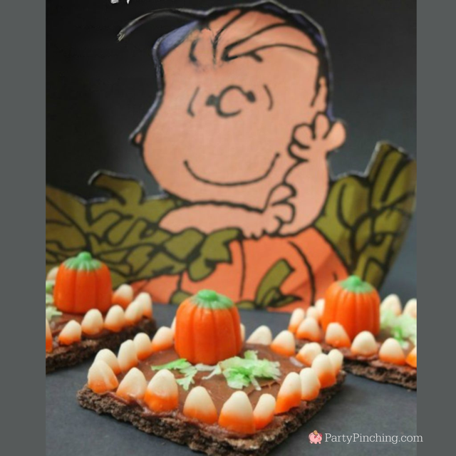 Linus' great graham cracker great pumpkin patch cute easy fun halloween food craft recipe for kids great school party for Halloween idea