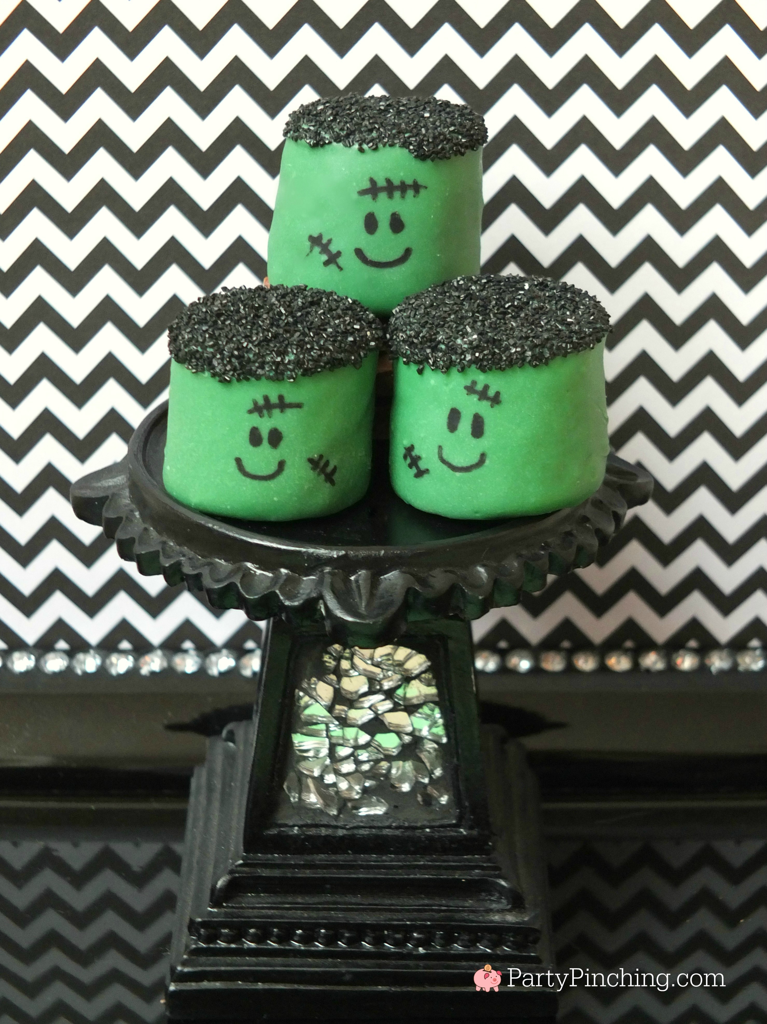 Cute Halloween Frankenstein Marshmallows that are fun and easy to make!