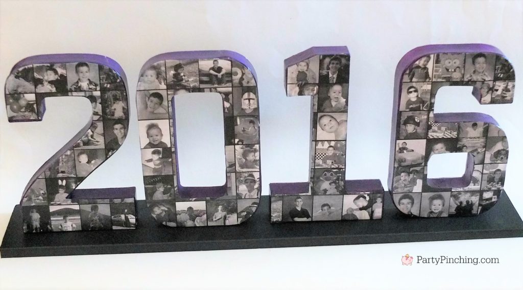 Graduation Photo Collage school year Numbers Letters easy DIY tutorial