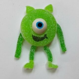 Mike wazowski candy, monsters inc food, monsters inc, mike wazowki apple ring, monsters inc party ideas