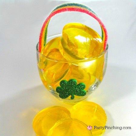 jello pot of gold st patricks day fun food for kids, st. Patty's day party ideas, best jello recipes