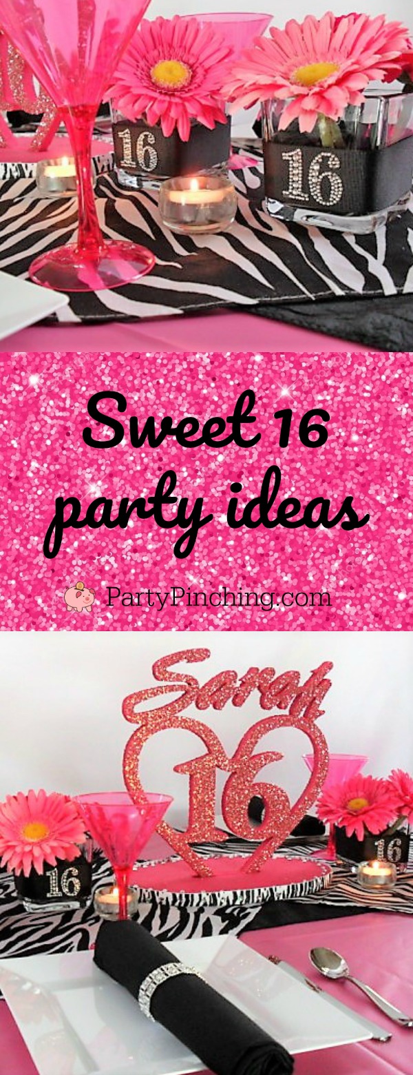 Homemade Sweet 16 Centerpieces