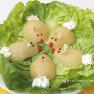 Pear Bunny Salad, fun food for kids, Easter salad, Easter brunch ideas, cute food for Easter, fun food for kids