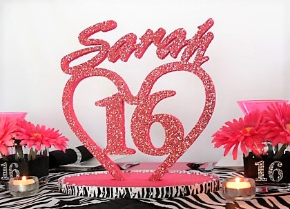sweet 16 pink zebra glitter, affordable budget friendly sweet 16 party ideas, sweet pink 16 party for a girl