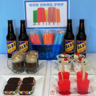Father's Day dessert ideas, easy Father's day cupcakes, golf cupcakes, golf theme party, Father's day golf party, Father's day cupcake root beer cookies ice cream, one cool Pop for Father's Day, Father's day shirt rice krispie treat cookie cake, super dad Father's Day