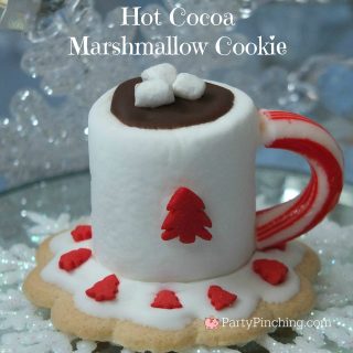 Hot Cocoa Marshmallow cookies, cute food, fun food for kids, Christmas cookie, easy Christmas cookies, cute Christmas cookie