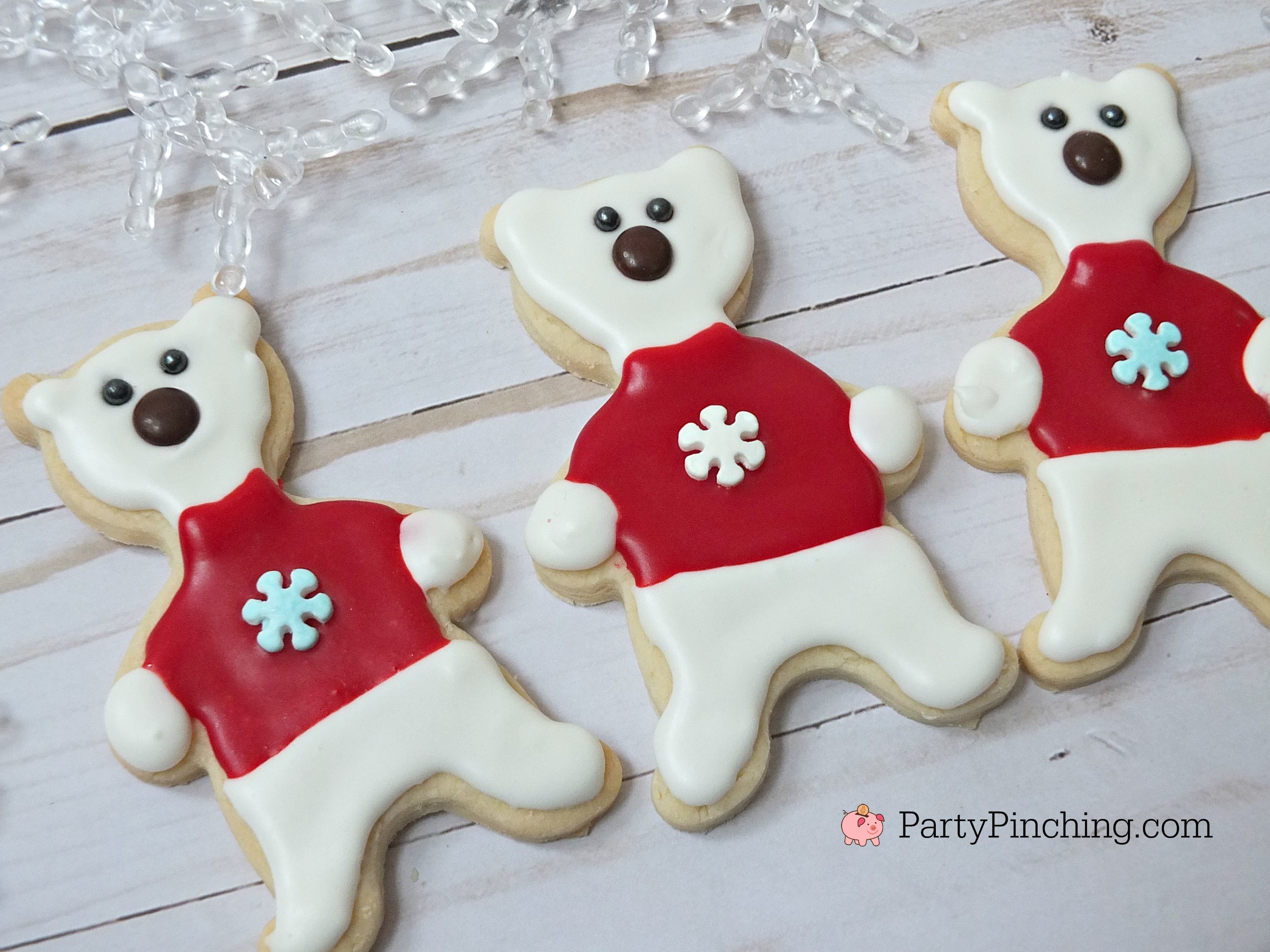 Polar bear cookies, best sugar cookies, valentine's day cookies, fun food