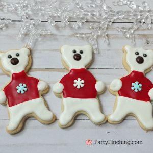 Polar bear cookies, best sugar cookies, valentine's day cookies, fun food