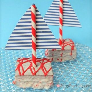 Little Debbie Red Velvet Cakes, Sailboat cake, nautical cake, cute nautical party ideas, summer treats, Party Pinching