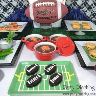 Super Bowl party, fun and easy Super Bowl football party food ideas, super bowl football recipes, Super Bowl party snacks food ideas, fun food, sweet treats, football food, football snacks, Super Bowl chicken wing dessert rice krispie treats