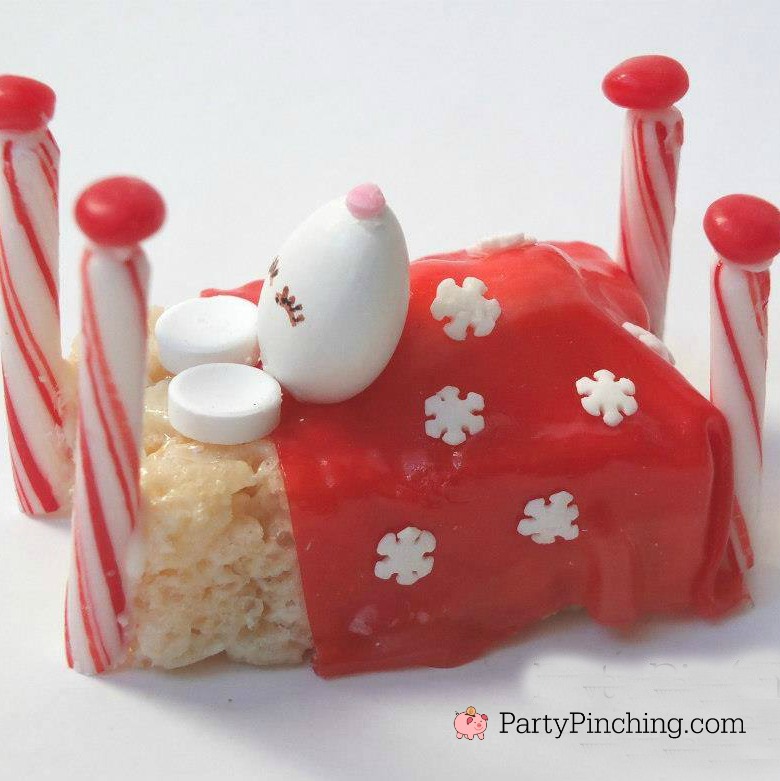 Sweet Sleeping Christmas Mouse Rice Krispie Treat Jordan Almond Recipe