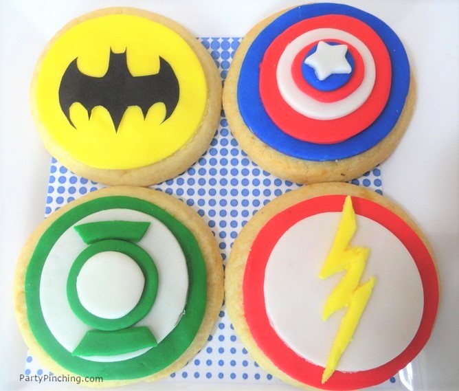 Big Bang Theory Party, superhero cookies, flash cookie, batman cookie, captain america cookie,