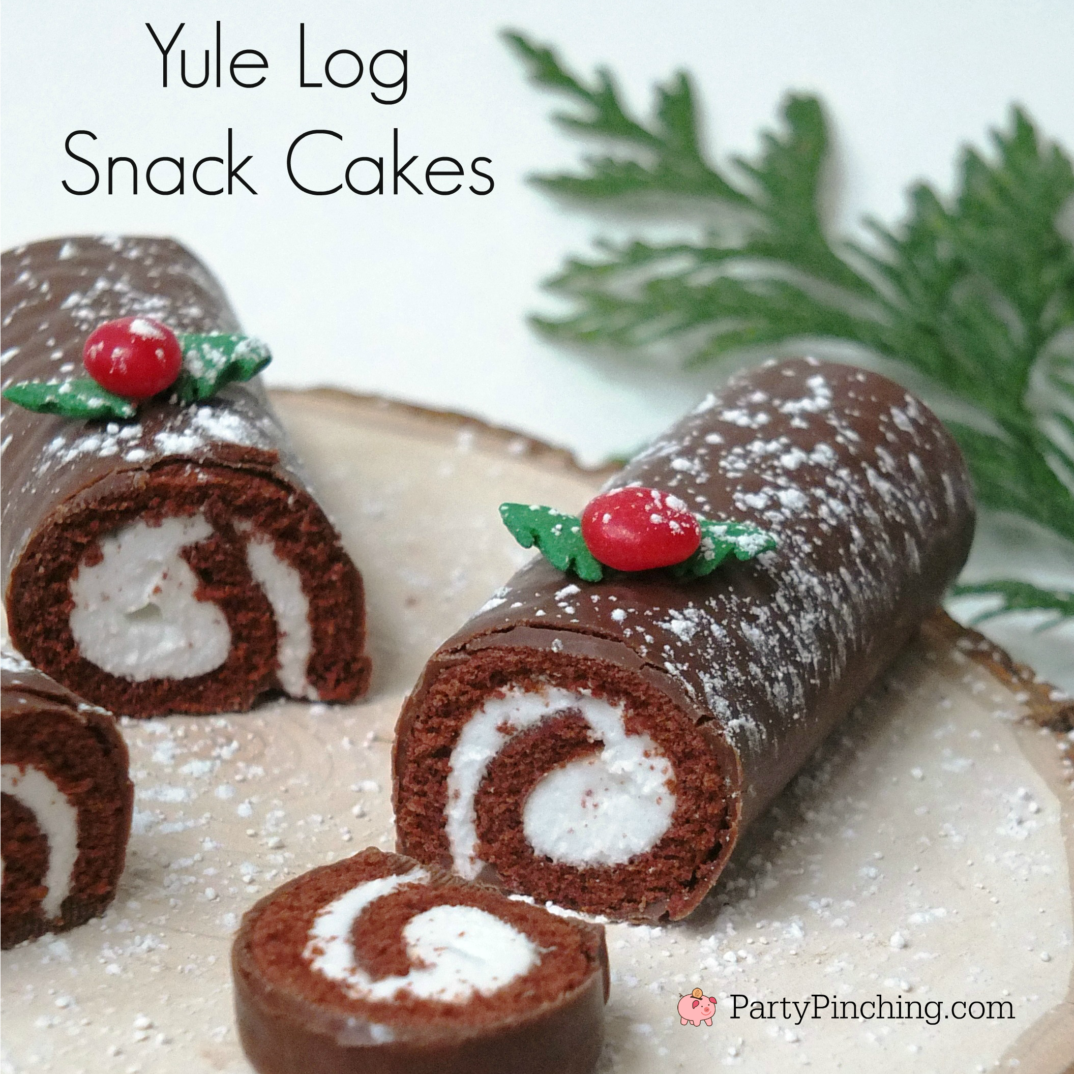 Yule Log snack cakes, mini yule log Little Debbie swiss rolls snack cakes