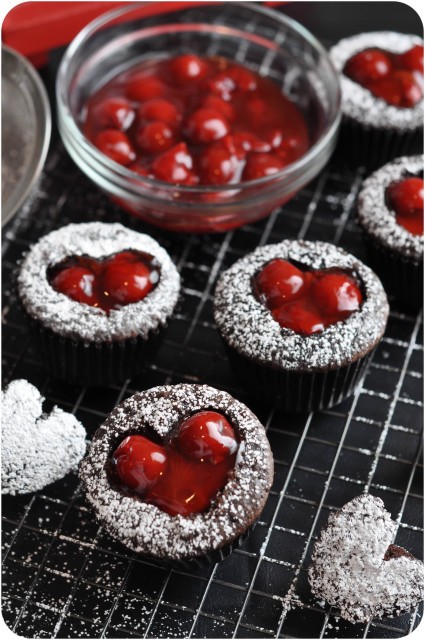 Cherry Cordial heart chocolate cupcakes for Valentine's Day, easy Valentine's day dessert ideas recipes