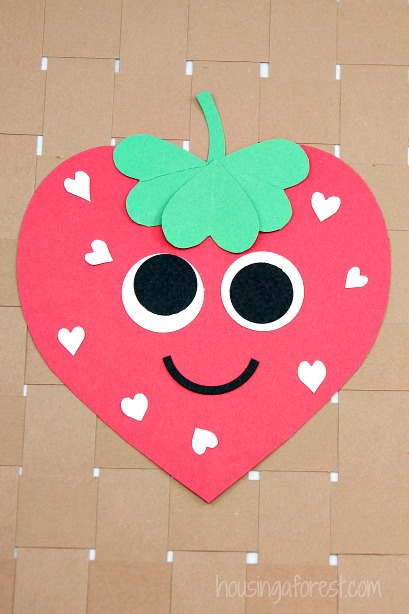 Valentine strawberry cute craft for kids toddlers easy paper heart craft ideas