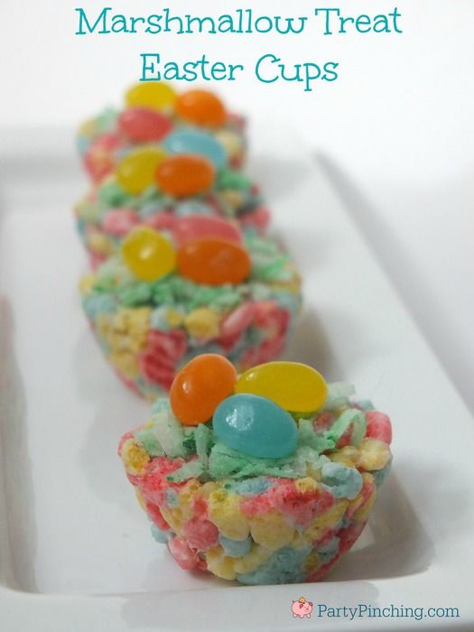 Best Easter food and craft ideas, Little Debbie Rice marshmallow treat Easter cups
