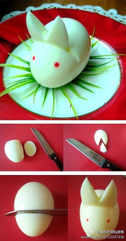 Best Easter food and craft ideas, cute bunny hard boiled Easter Egg