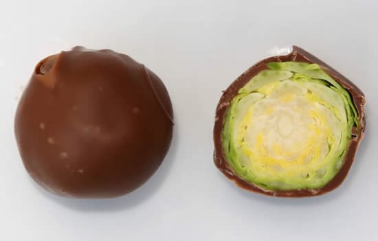 April Fools' Day food pranks brussel sprouts truffles dipped in chocolate