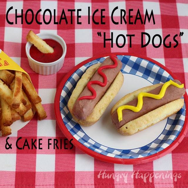 ice cream hot dog and pound cake french fries & bun April Fools' Day food pranks, fun food imposters for kids, trick your friends and family