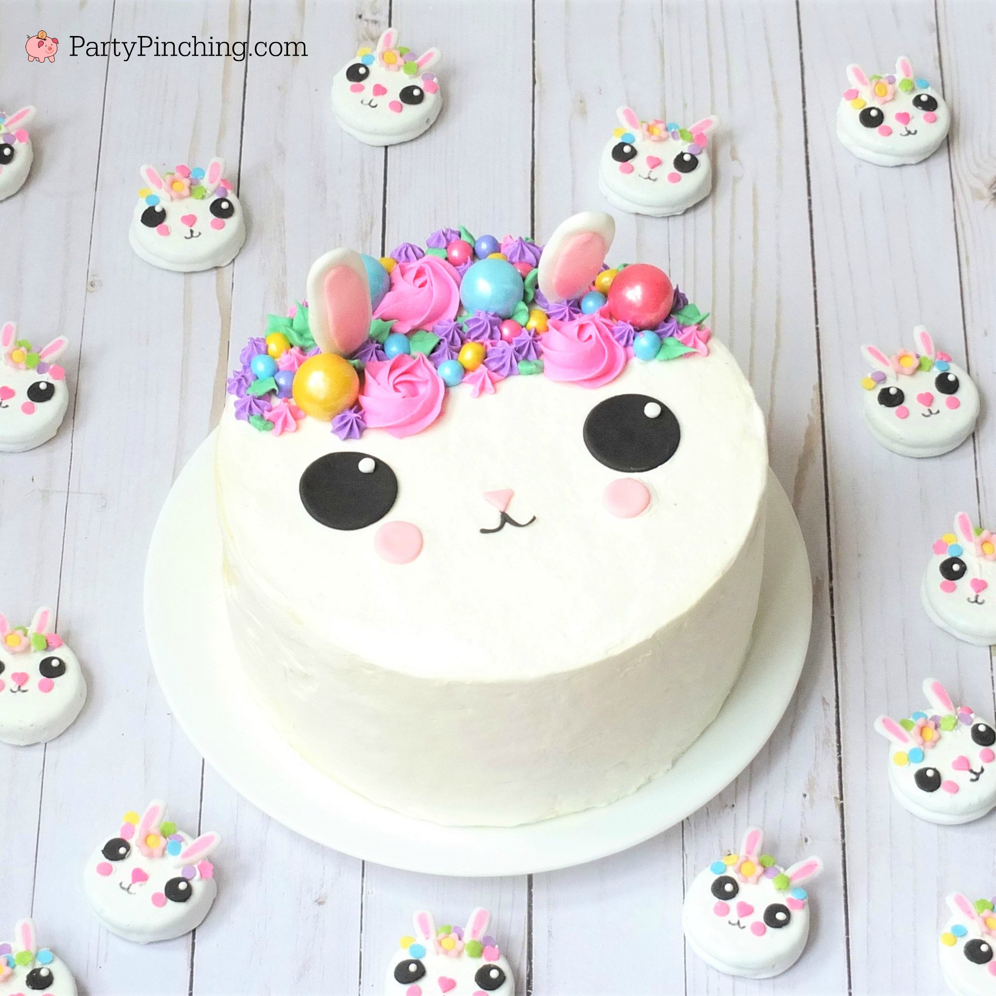 Pretty Peep marshmallow bunny cake for Easter DIY tutorial recipe