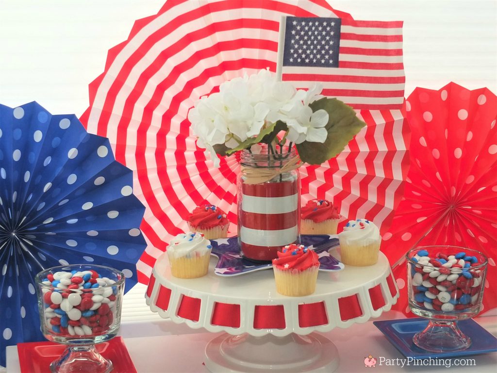 4th of July dessert ideas, easy patriotic candy buffet, red white ...