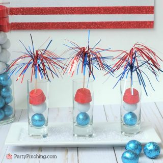 4th of July candy, 4th of July treat ideas, Independence Day party ideas, Memorial Day food ideas, cute food, fun food for kids, firecracker candy, easy recipe ideas for 4th of July, RM Palmer candy red white blue