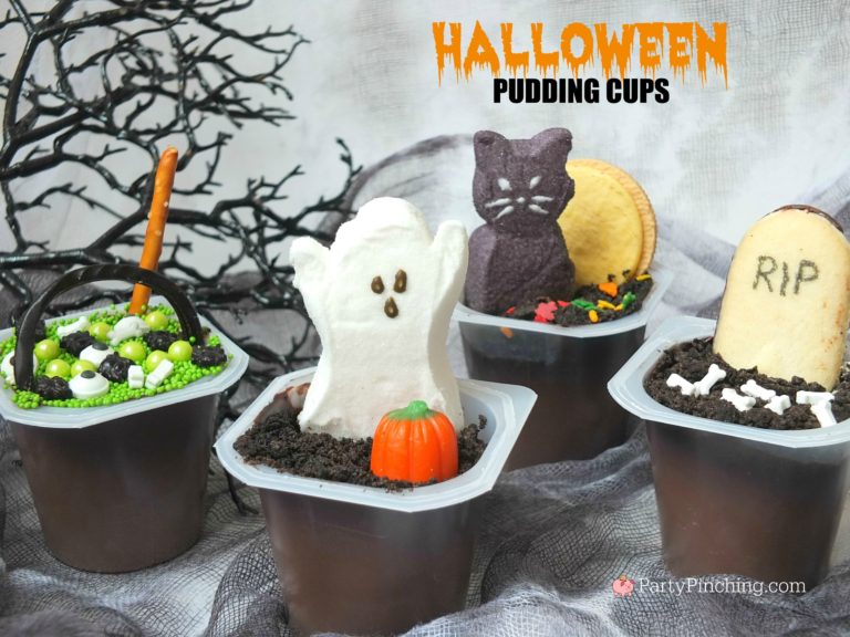 Graveyard Pudding cups, best easy halloween dessert kids party school