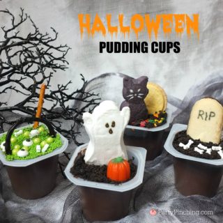Halloween pudding cups