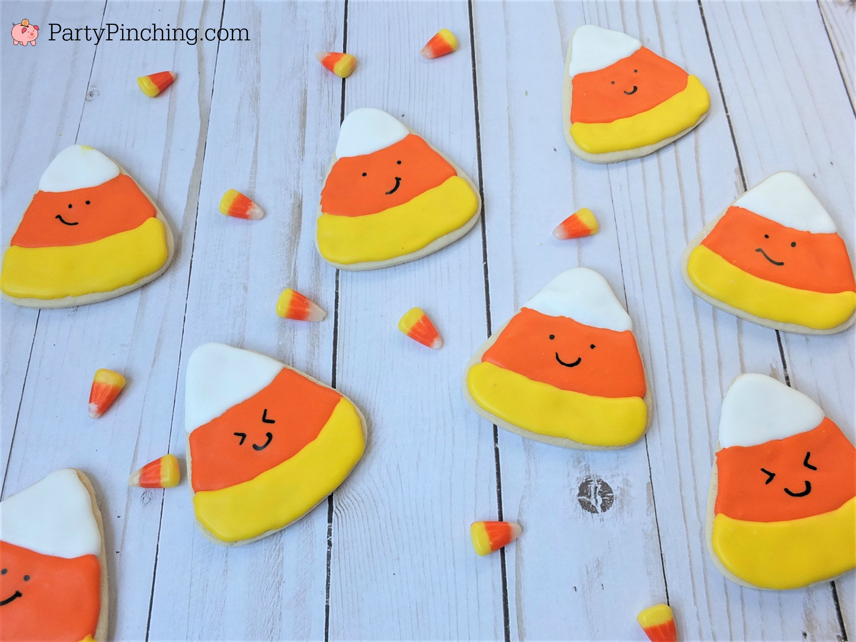 Halloween sugar cookies decorated royal icing, ghost banner cookies, cute Halloween cookies, black cat cookies, bat cookies, cute candy corn cookies, cute pumpkin jack o lantern cookies