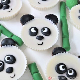 panda peanut butter cups, easy best white chocolate Reese's peanut butter cups pandas, cute easy panda cupcakes cake