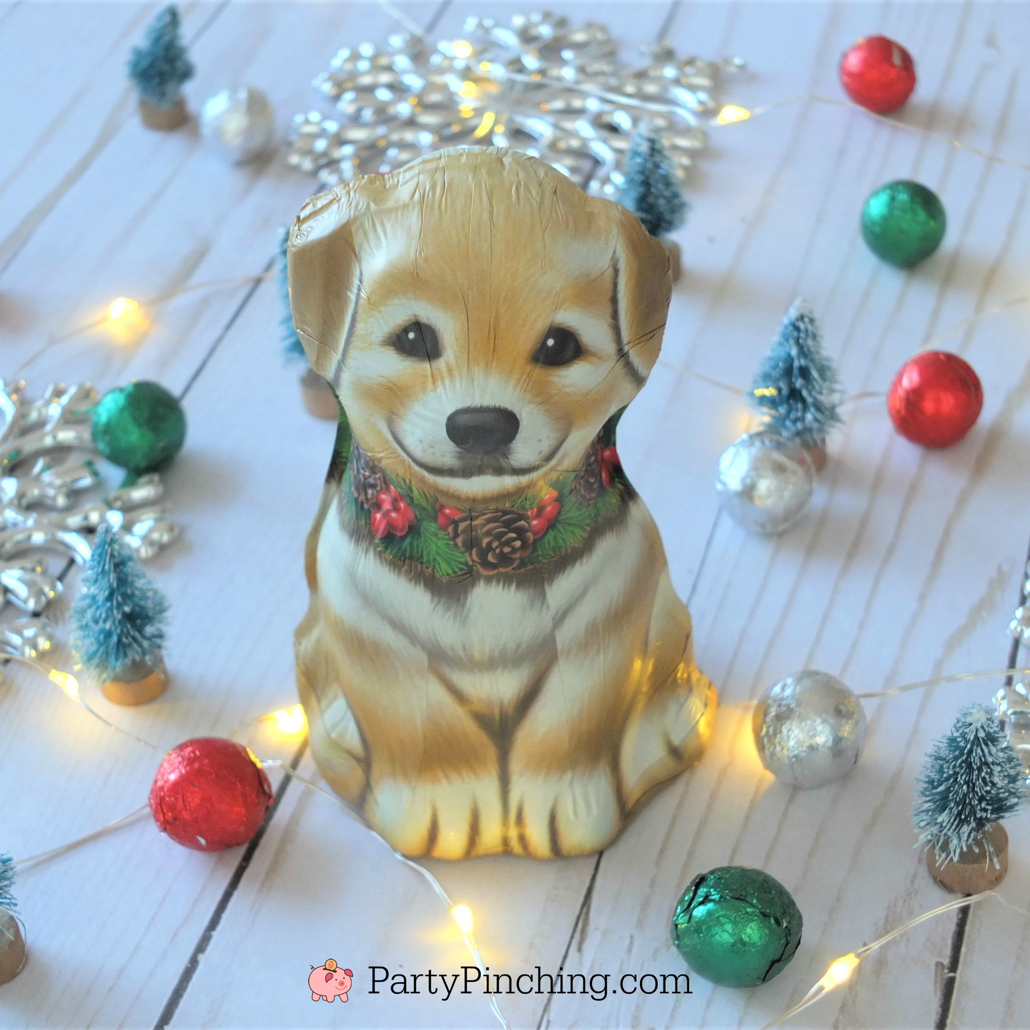 cute chocolate puppy stocking stuffer for Christmas, kids stocking ideas