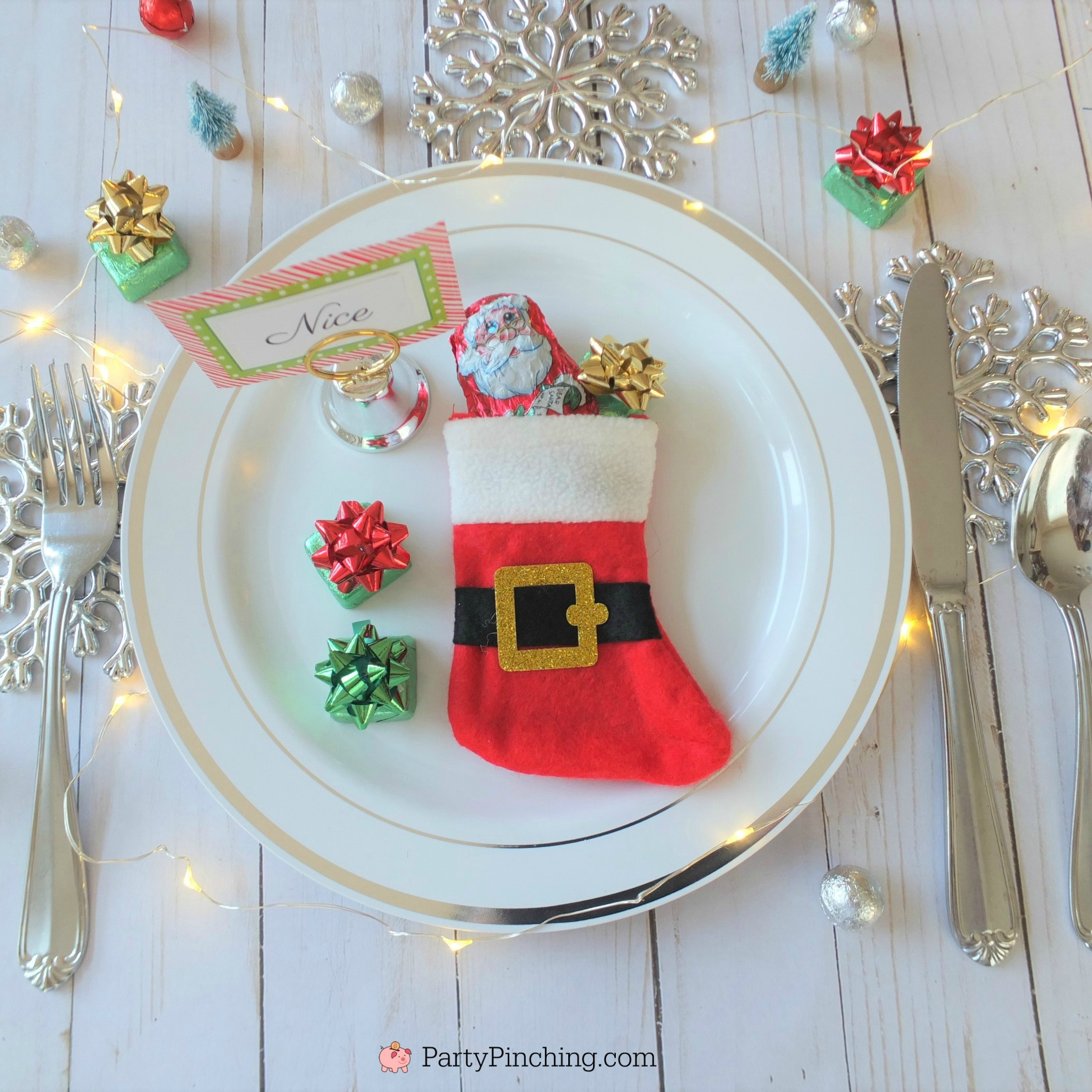 naughty and nice ideas for Christmas stockings, Christmas table setting ideas, cute Christmas dinner table ideas for the kids and family, lumps of coal candy, cute stocking stuffer ideas