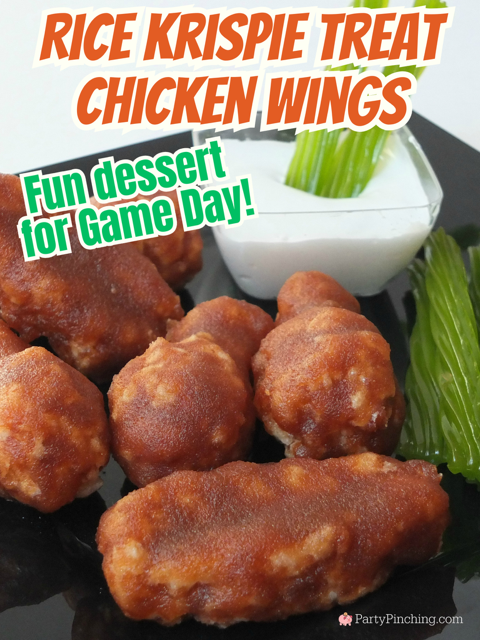 rice krispie treat chicken wings, april fools day food, best easy april fool's day food recipe ideas, best superbowl dessert ideas