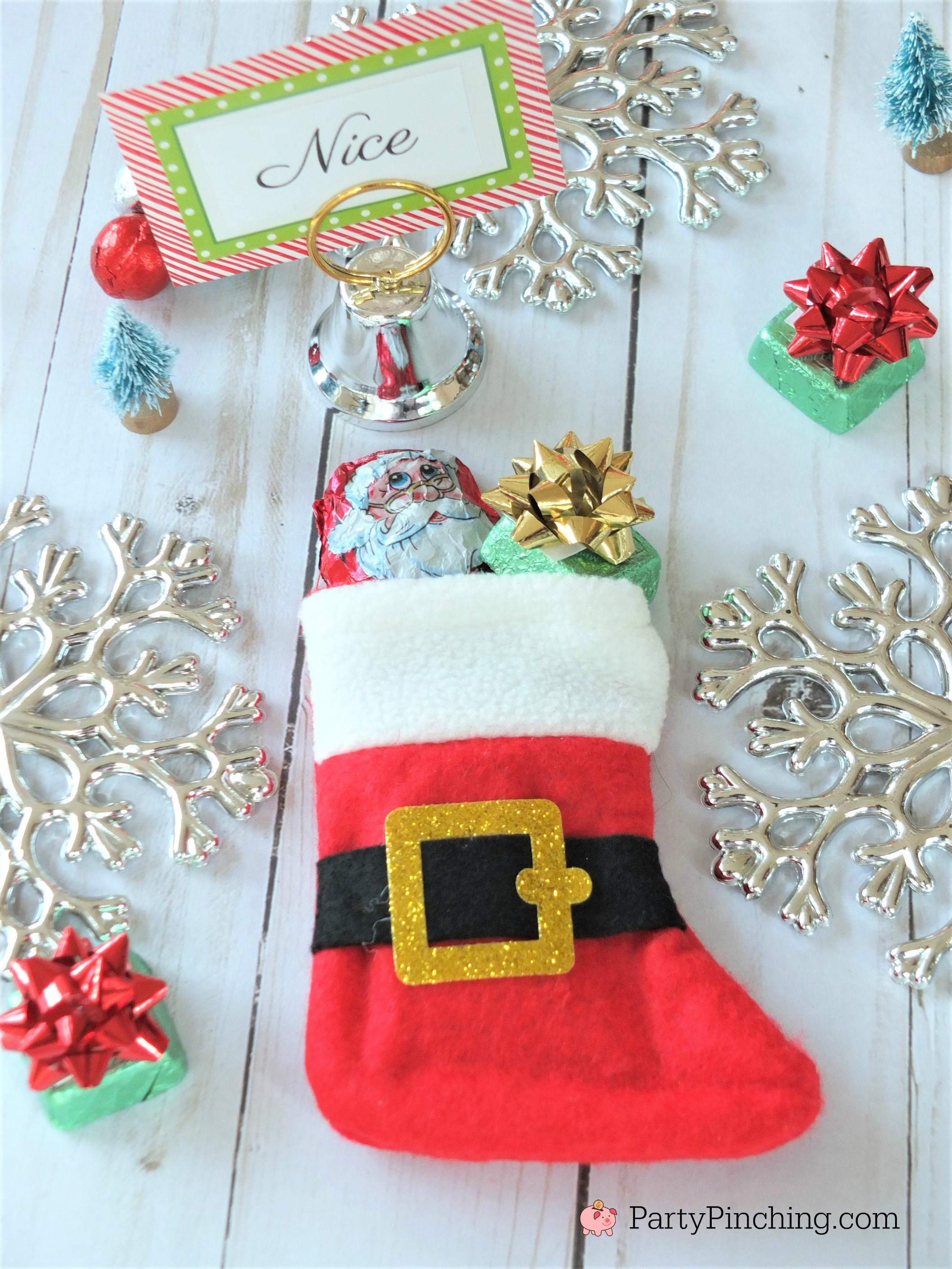 naughty and nice ideas for Christmas stockings, Christmas table setting ideas, cute Christmas dinner table ideas for the kids and family, lumps of coal candy, cute stocking stuffer ideas