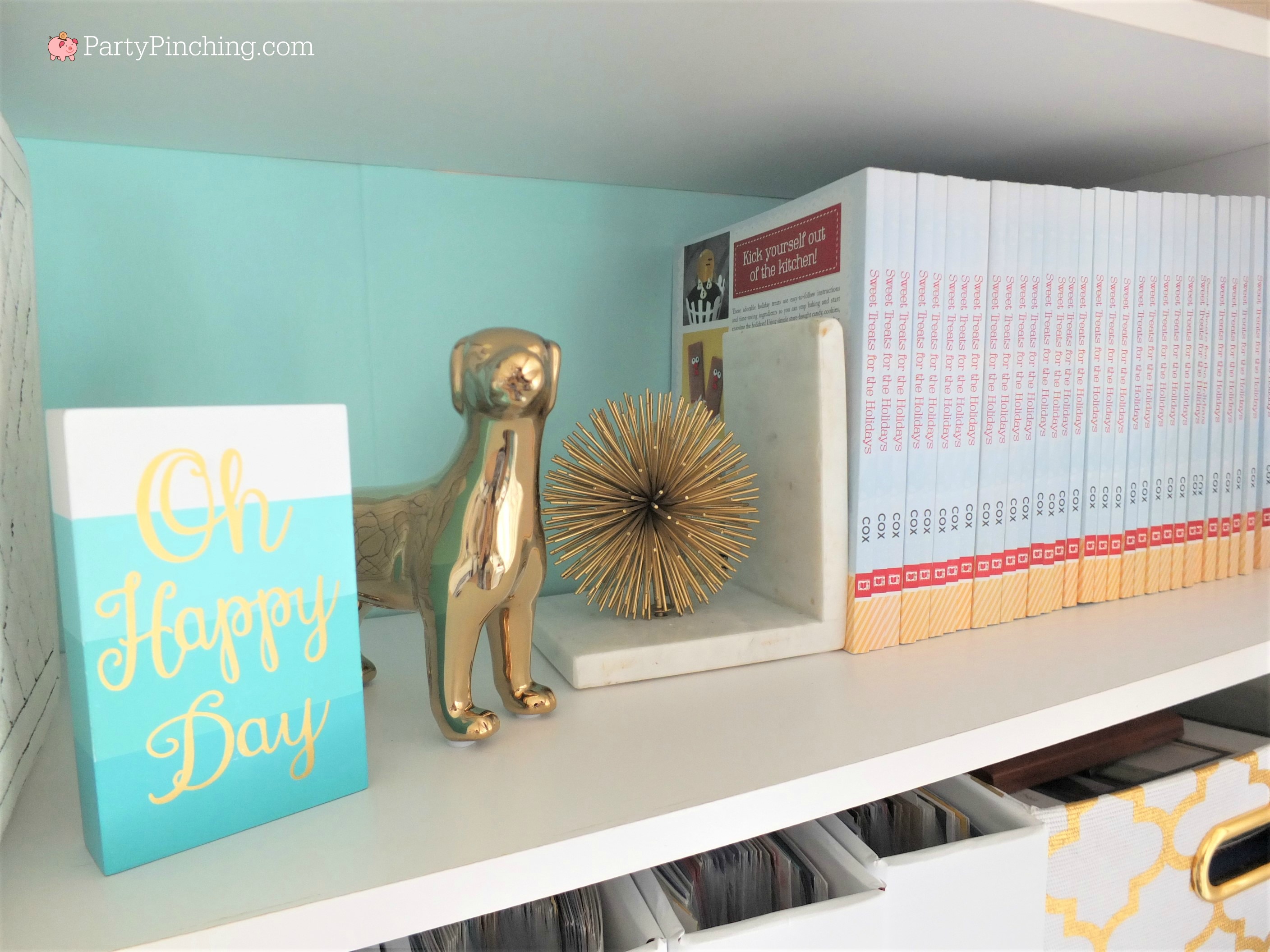 Tiffany Blue Home Office Makeover Gold Accents Pretty Office On