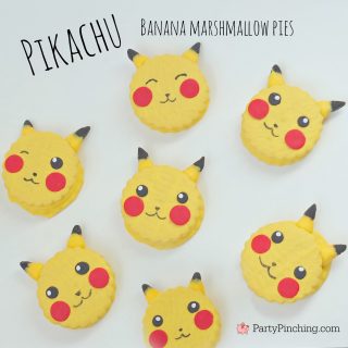 pikachu banana marshmallow pies
