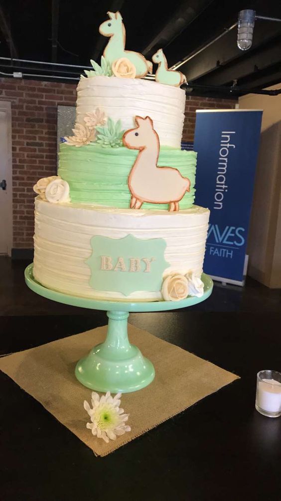 baby llama cake, baby shower ideas, cute baby shower, best baby shower ideas, baby shower cake, fun games for baby shower, baby shower food