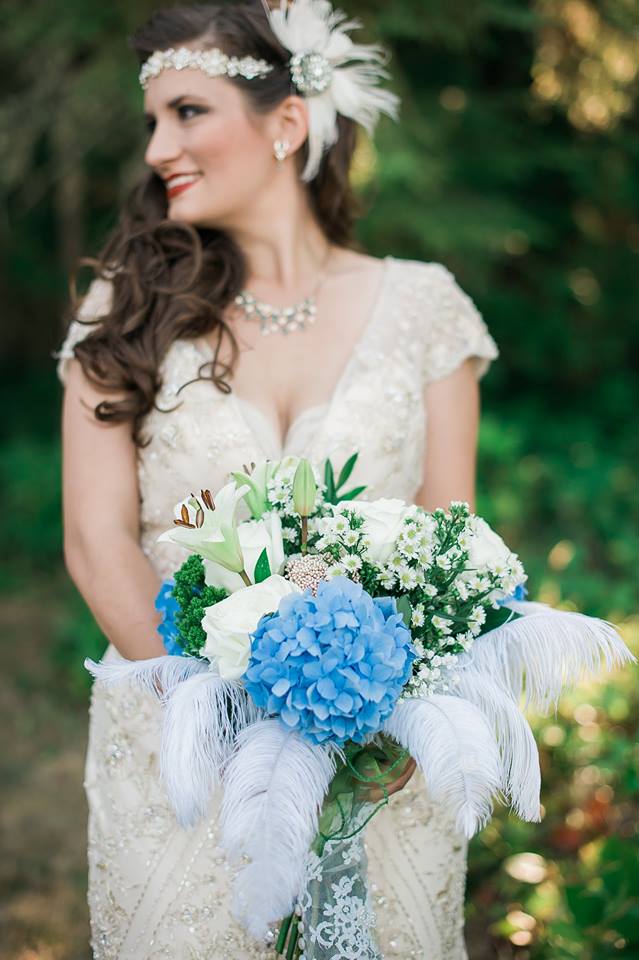 Maggie Sottero wedding dress, Great Gatsby inspired wedding, DIY wedding ideas, beautiful outdoor wedding, gorgeous roaring 20's wedding, theme wedding ideas, wedding crafts, DIY bridal bouquets, DIY wedding centerpieces, partypinching.com