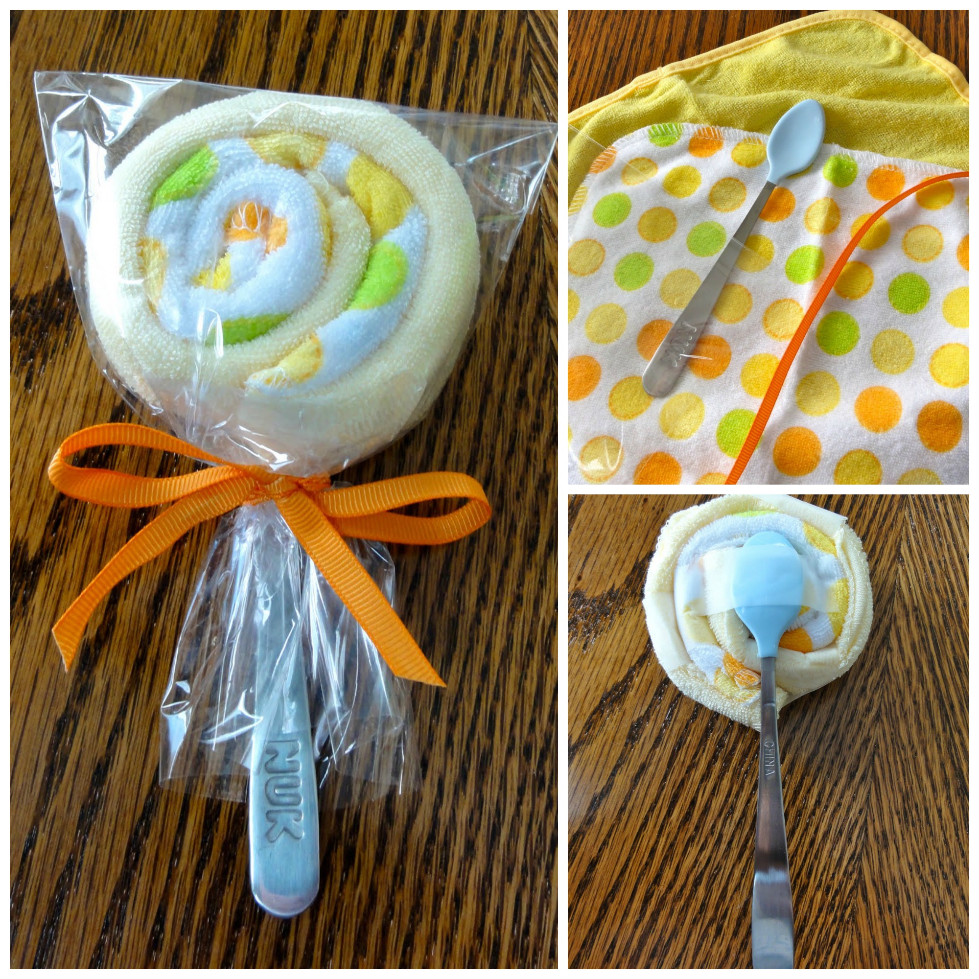 lollipop baby washcloth spoon, baby shower ideas, cute baby shower, best baby shower ideas, baby shower cake, fun games for baby shower, baby shower food