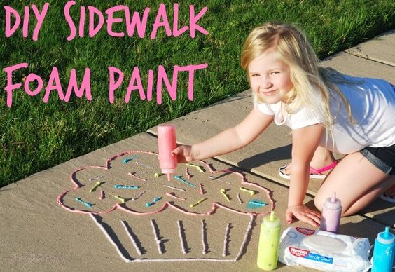 awesome ideas to keep kids busy summer, backyard party ideas , Best summer backyard games and outdoor activities for kids, diy summer projects for kids,fun ideas for kids summer , fun summer ideas for children, lots of summer activities for kids, outdoor games for summer, diy sidewalk foam paint, puffy outdoor paint