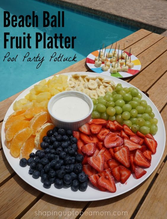beach ball fruit tray, summer fruit tray, best fruit & veggie vegetable tray ideas, fun fruit and veggie ideas, fun food for kids, healthy snacks for kids parties, kid party food, fun holiday food, fruit & veggies for holidays parties celebrations special occasions