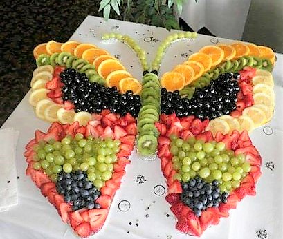 butterfly fruit tray, spring fruit tray, baby shower food, beach ball fruit tray, summer fruit tray, best fruit & veggie vegetable tray ideas, fun fruit and veggie ideas, fun food for kids, healthy snacks for kids parties, kid party food, fun holiday food, fruit & veggies for holidays parties celebrations special occasions
