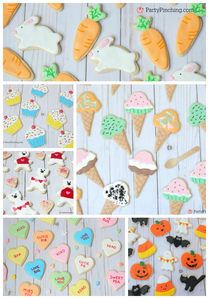 cute sugar cookies, decorated sugar cookies, party pinching sugar cookies, best sugar cookie recipe ever
