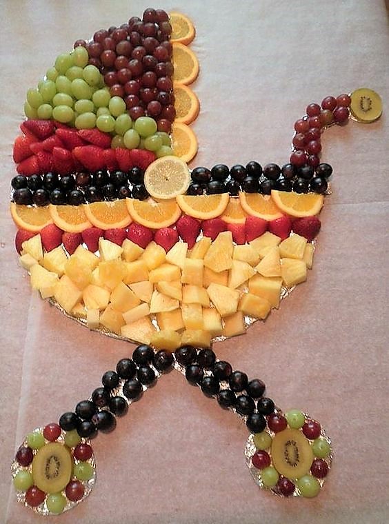 baby buggy stroller carriage fruit tray, baby shower fruit tray, best fruit & veggie vegetable tray ideas, fun fruit and veggie ideas, fun food for kids, healthy snacks for kids parties, kid party food, fun holiday food, fruit & veggies for holidays parties celebrations special occasions