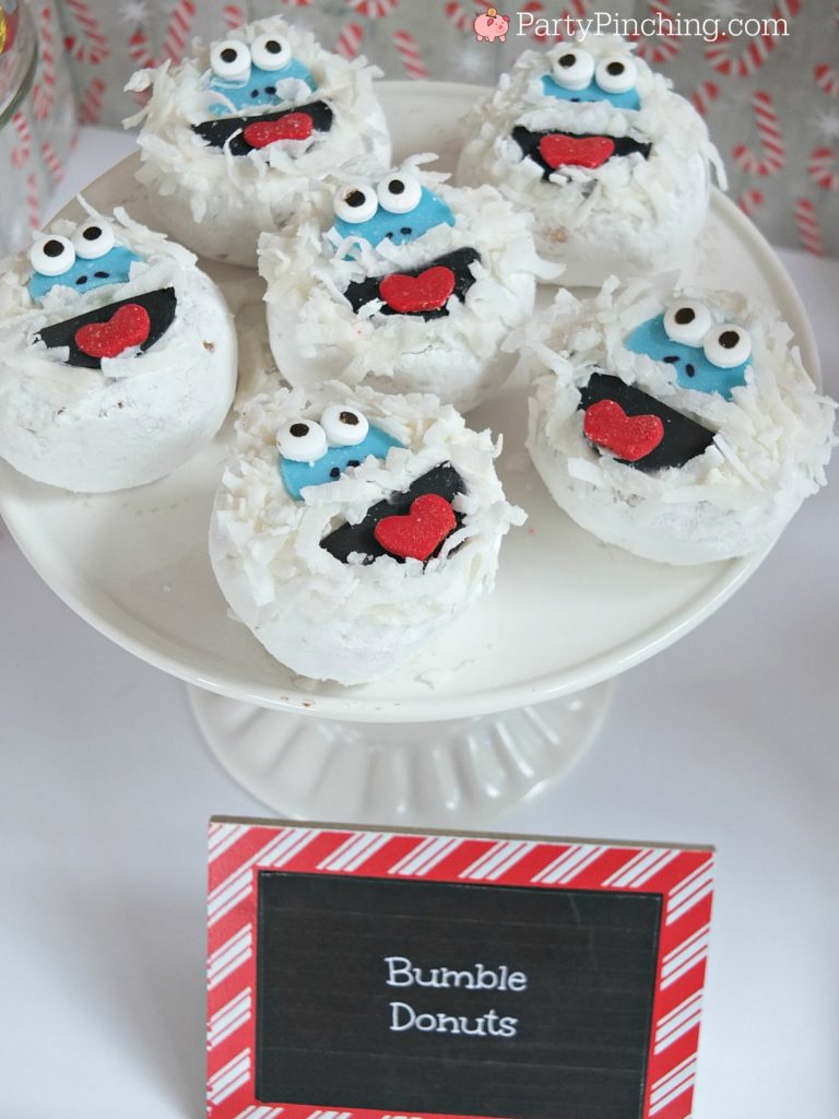 Christmas movie marathon, Christmas movie night party ideas, Rudolph treats, Bumble Abominable snowman donuts, Charlie Brown Christmas movie party, Charlie Brownies, Snoopy snack mix, Frosty popcosrn, Frosty cheese snacks, Grinch party ideas, Buddy the Elf food, Elf beef and cheese, Elf Candy Cane Forest