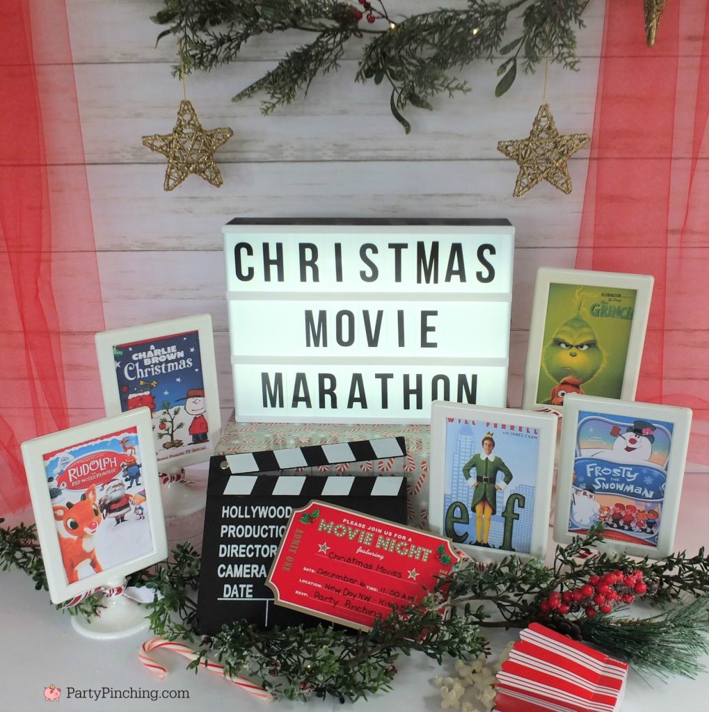 Christmas movie marathon, Christmas movie night party ideas, Rudolph treats, Bumble Abominable snowman donuts, Charlie Brown Christmas movie party, Charlie Brownies, Snoopy snack mix, Frosty popcosrn, Frosty cheese snacks, Grinch party ideas, Buddy the Elf food, Elf beef and cheese, Elf Candy Cane Forest